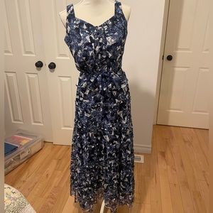 Bianca Nygard Blue Butterfly Lace Skirt and Top Set